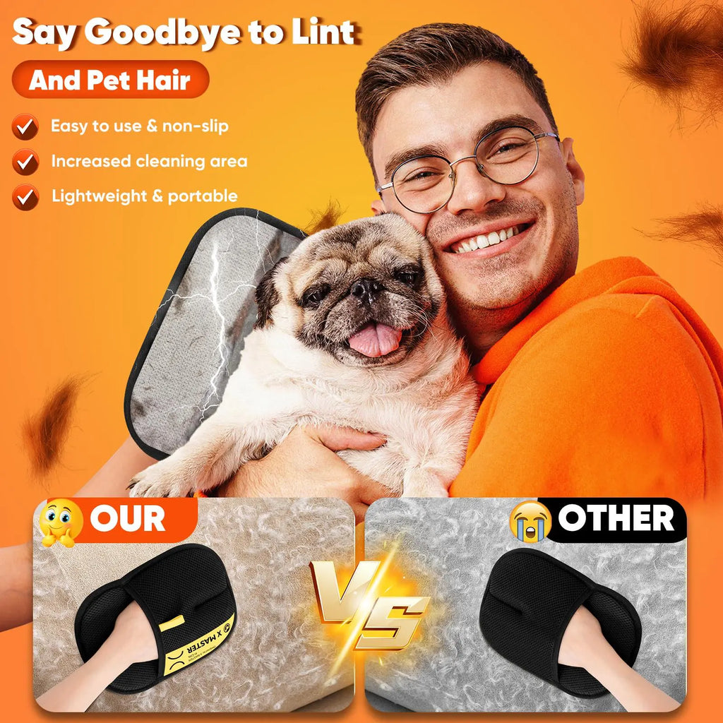 Reusable Electrostatic Pet Hair Removal Gloves for Efficient Cleaning of Furniture, Carpets, and Car Interiors