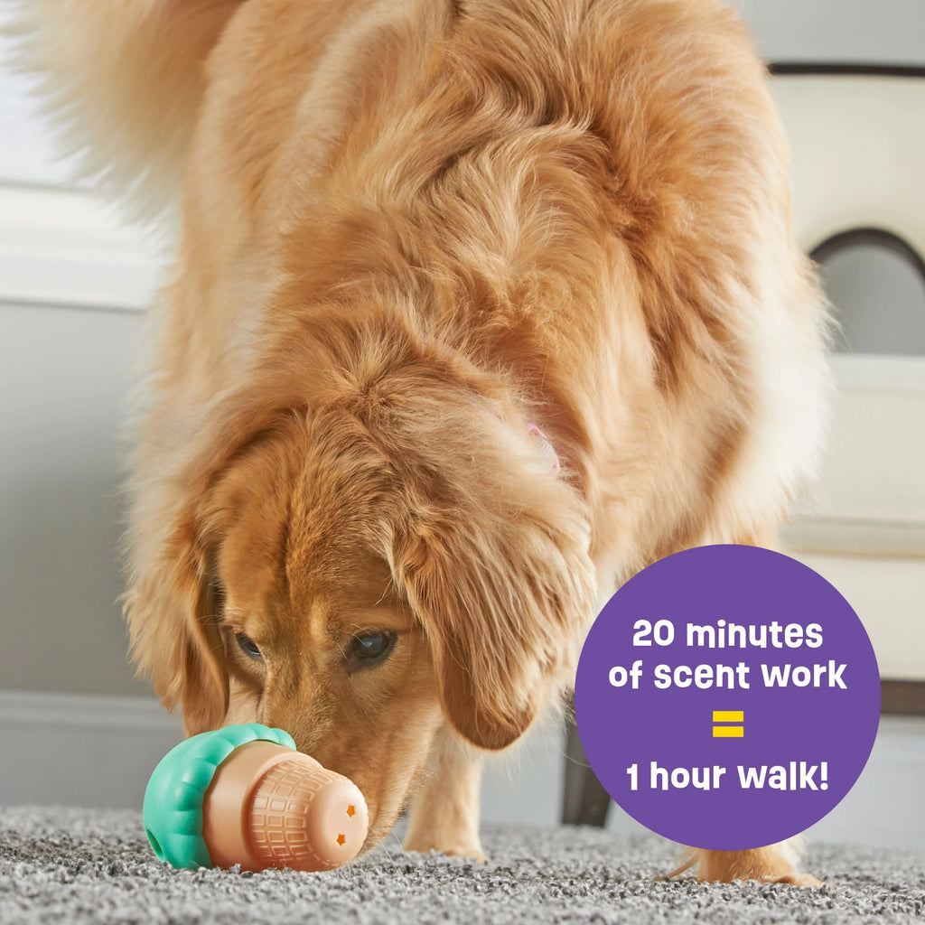 Brightkins Ice Cream Dog Toy Treat Dispenser for Engaging Training and Chewing for Small and Medium Dogs