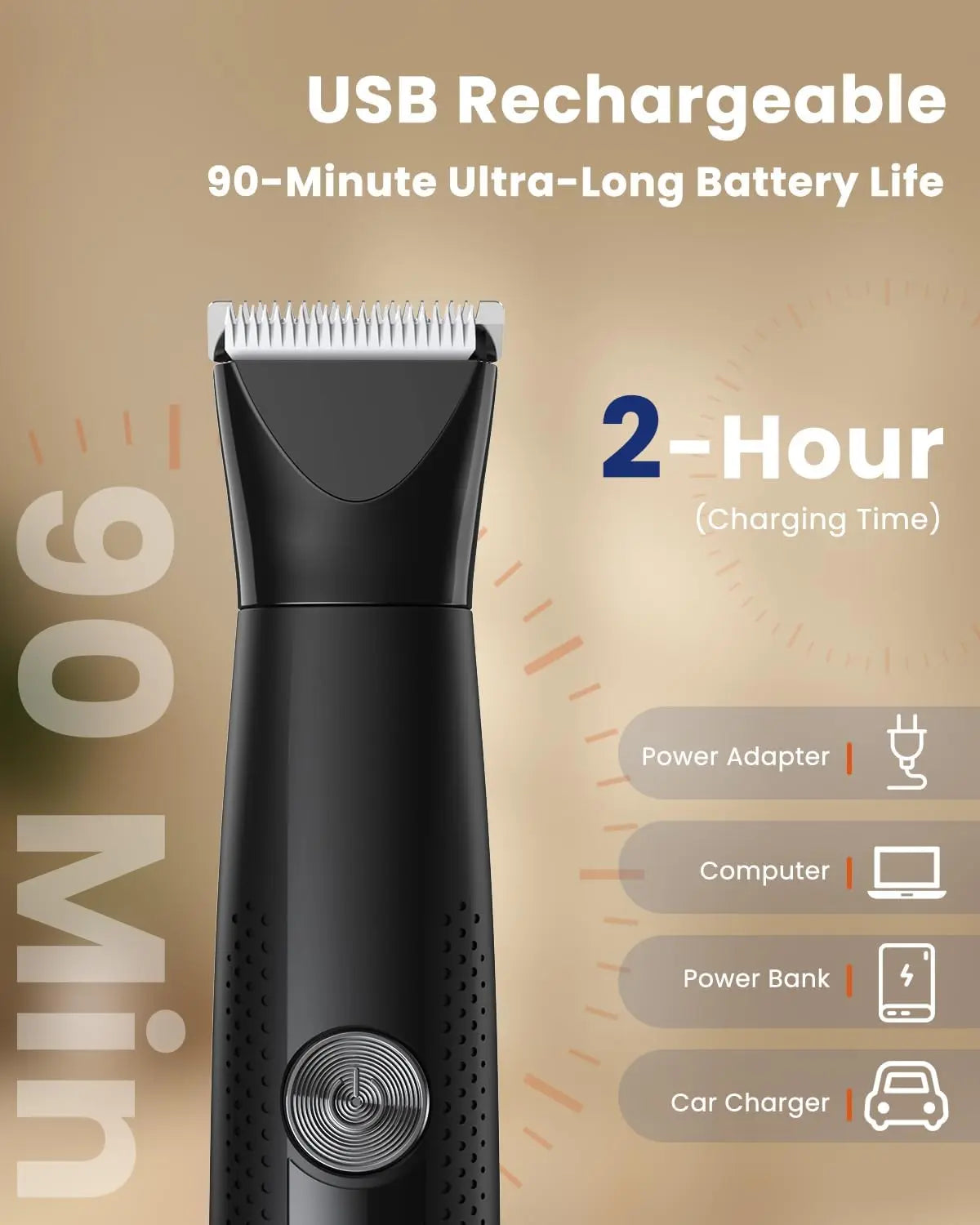4-in-1 Professional Pet Grooming Kit with Nail Grinder, Rechargeable Silent Clippers for Dogs and Cats - Ideal for Body, Face, and Paw Grooming