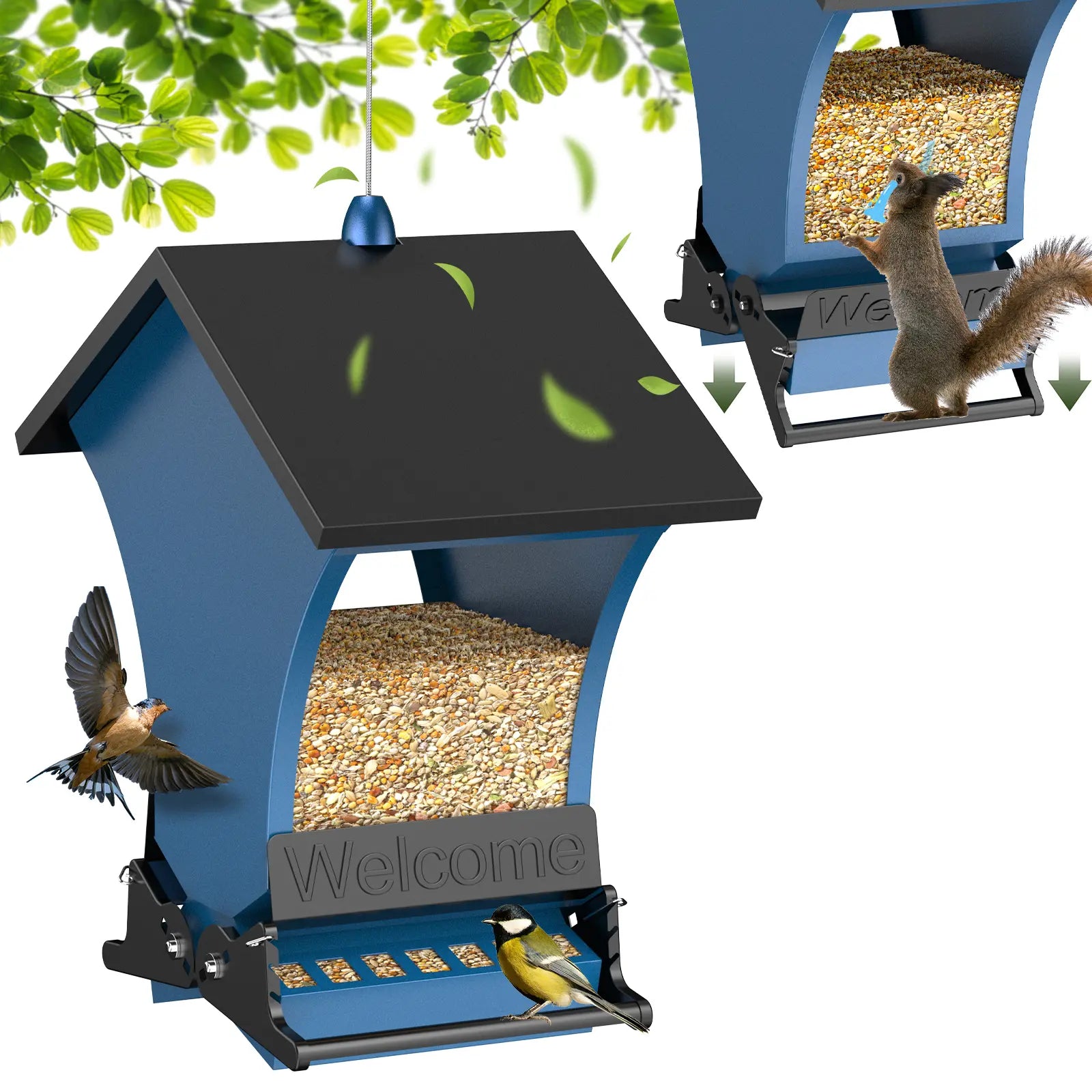 Wildpark Squirrel-Proof Bird Feeder - Durable and Vibrant Orange Design, Ideal for Attracting Cardinals and Chickadees - Perfect Gift for Bird Enthusiasts and Nature Lovers