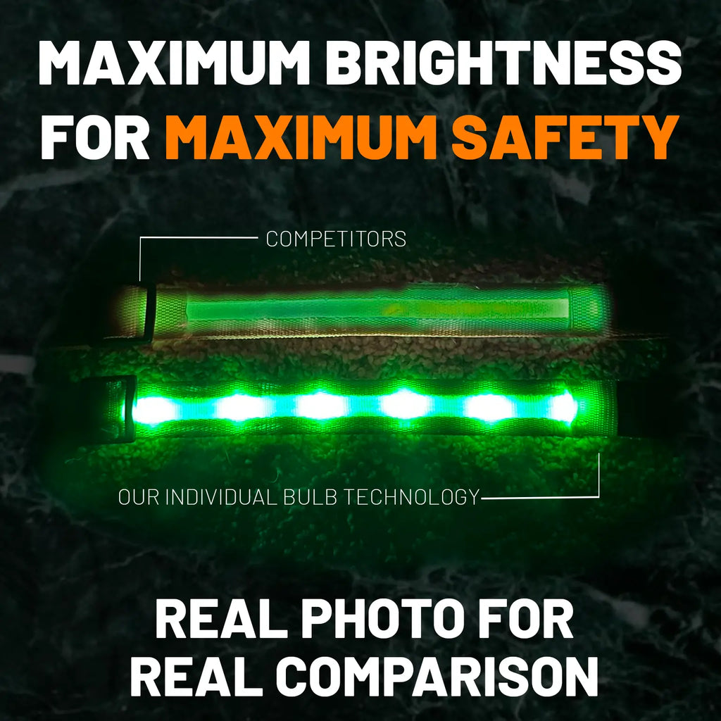 LED Dog Collar with AirTag Holder - Rechargeable, Waterproof, Adjustable, Soft, and Reflective Design