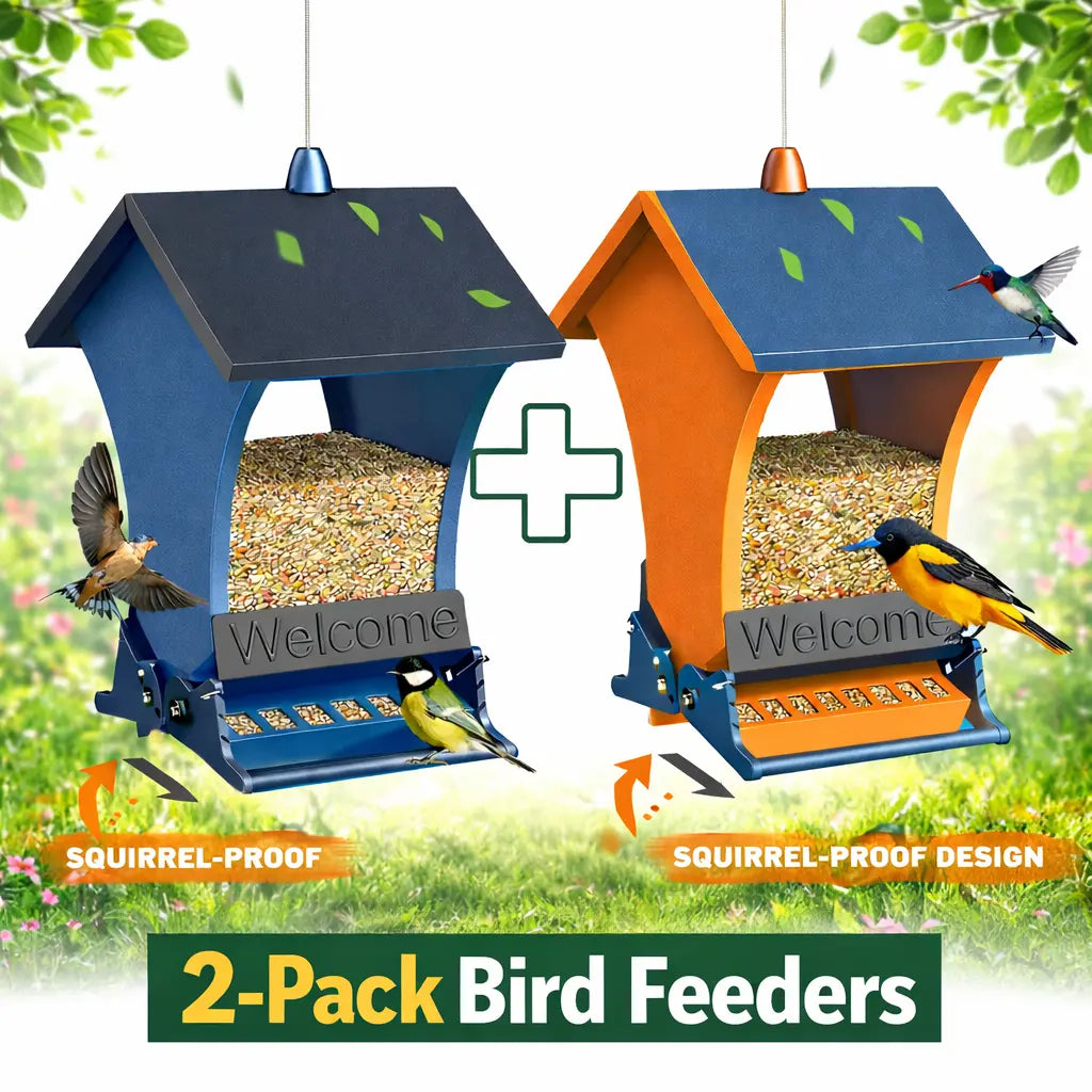 Wildpark Squirrel-Proof Bird Feeder - Durable and Vibrant Orange Design, Ideal for Attracting Cardinals and Chickadees - Perfect Gift for Bird Enthusiasts and Nature Lovers