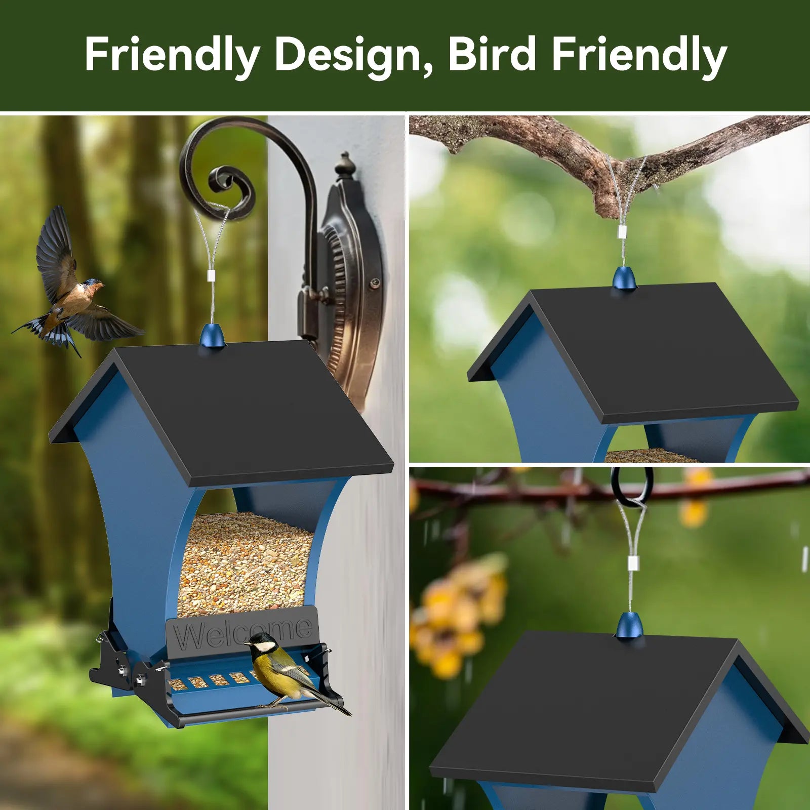 Wildpark Squirrel-Proof Bird Feeder - Durable and Vibrant Orange Design, Ideal for Attracting Cardinals and Chickadees - Perfect Gift for Bird Enthusiasts and Nature Lovers