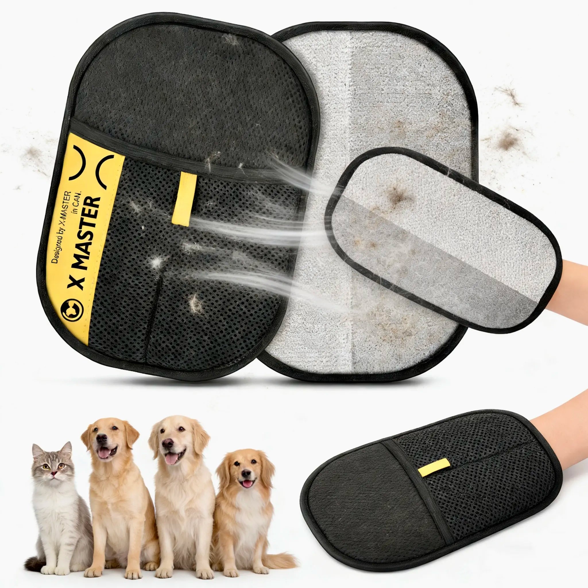 Reusable Electrostatic Pet Hair Removal Gloves for Efficient Cleaning of Furniture, Carpets, and Car Interiors