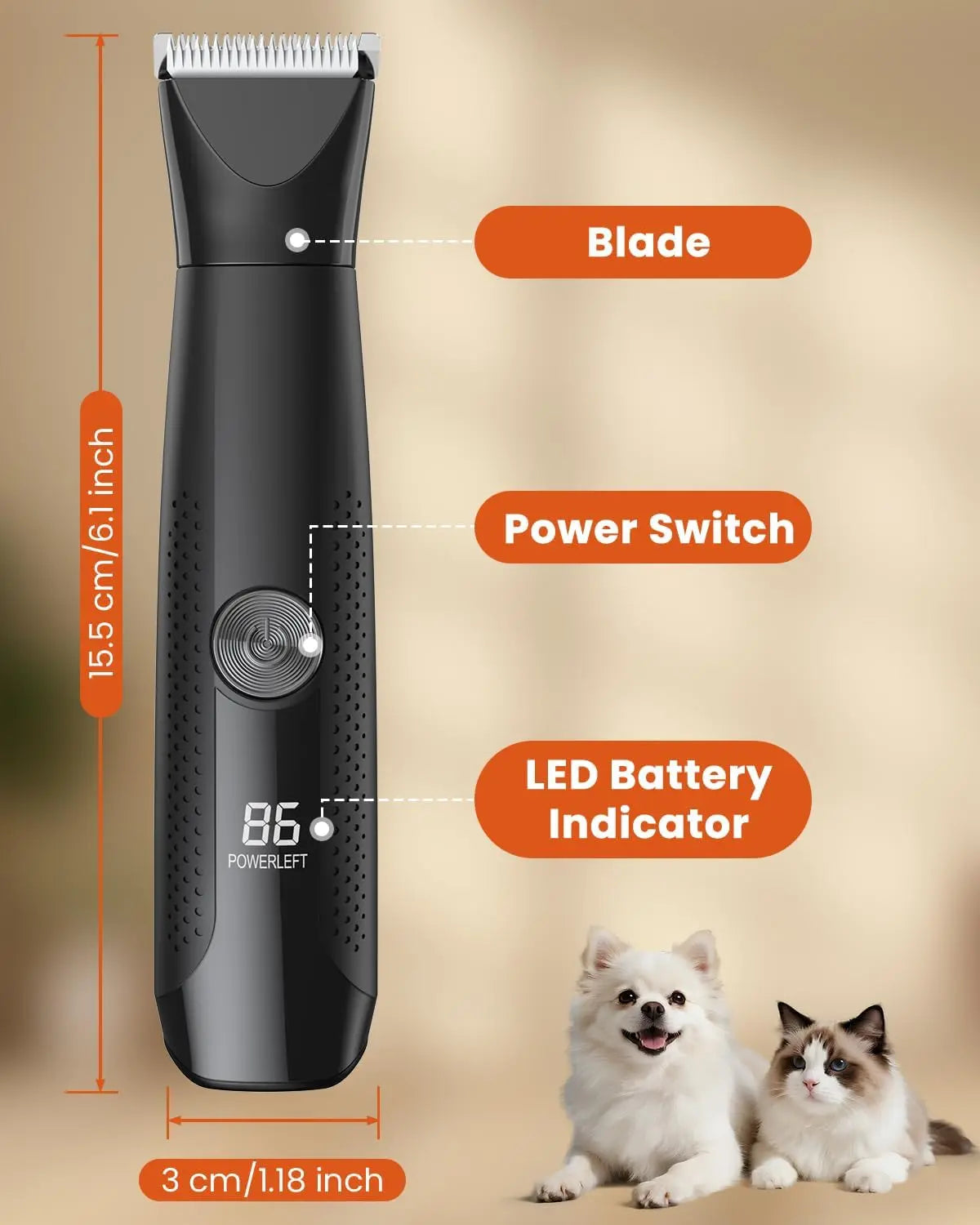 4-in-1 Professional Pet Grooming Kit with Nail Grinder, Rechargeable Silent Clippers for Dogs and Cats - Ideal for Body, Face, and Paw Grooming