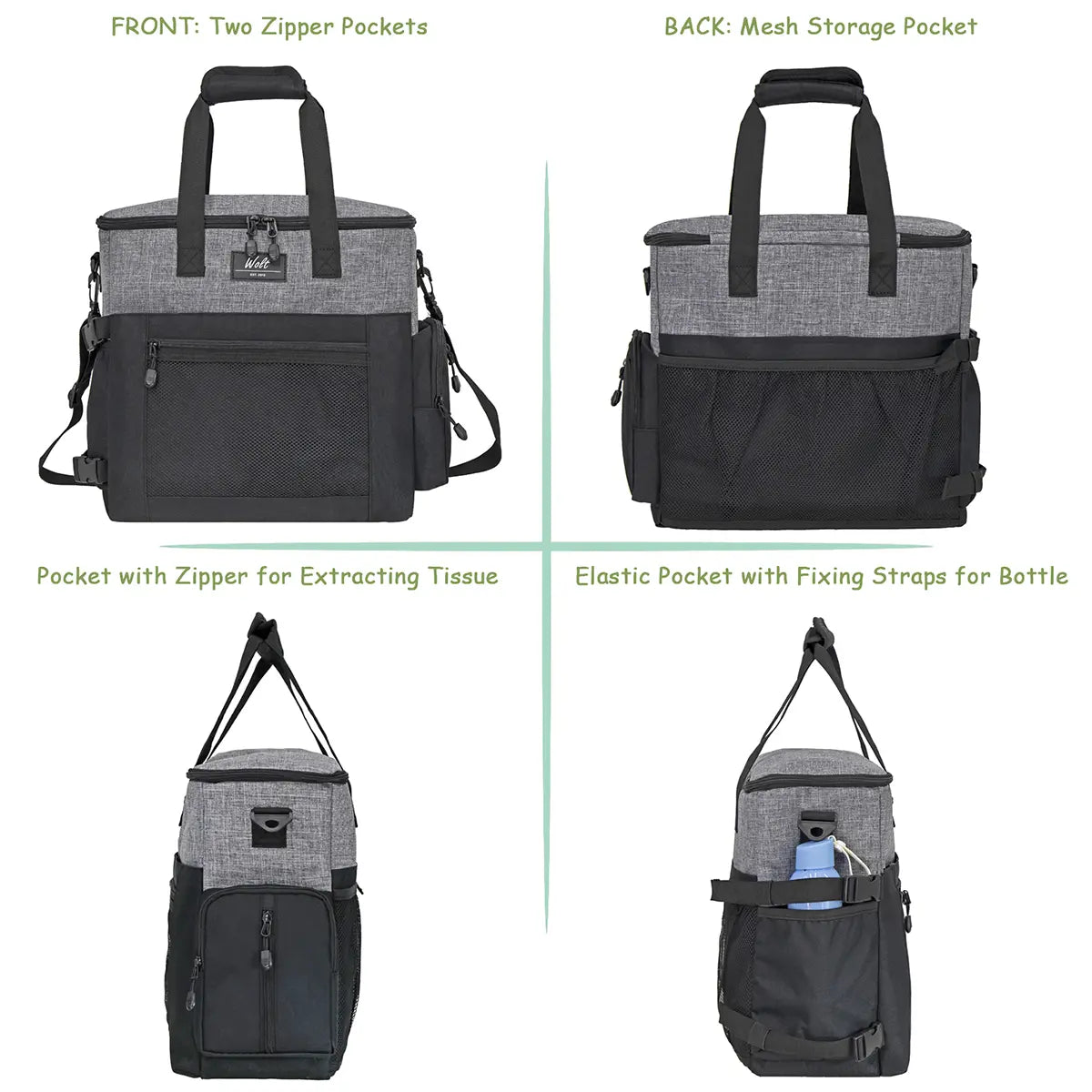 Wolt Pet Travel Bag Kit - Airline-Approved Organizer for Dog Food and Supplies, Ideal for Camping, Hiking, and Weekend Getaways, Black Travel Accessories for Pet Lovers
