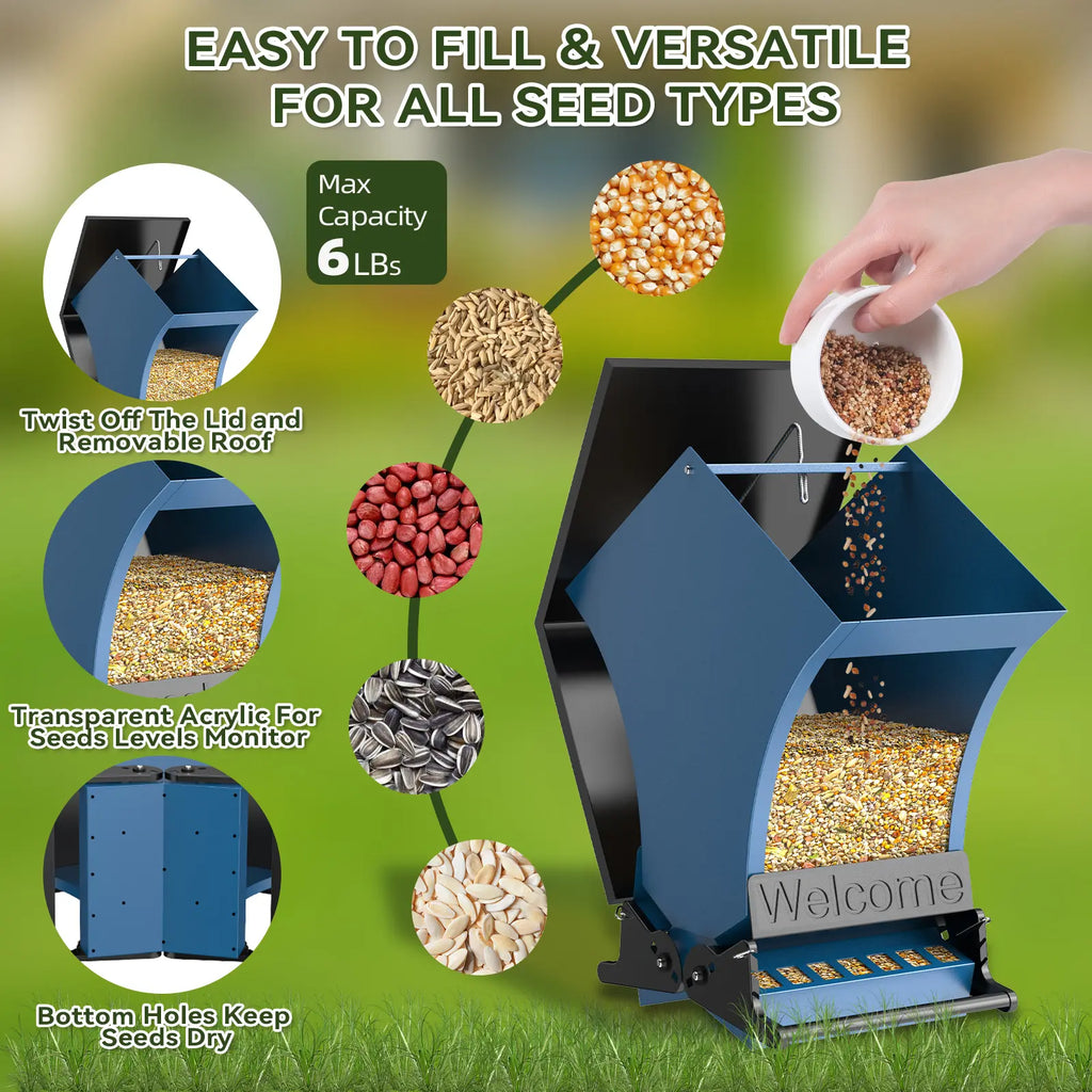Wildpark Squirrel-Proof Bird Feeder - Durable and Vibrant Orange Design, Ideal for Attracting Cardinals and Chickadees - Perfect Gift for Bird Enthusiasts and Nature Lovers