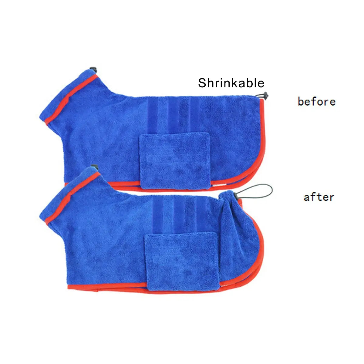 Quick-Dry Microfiber Pet Bathrobe and Towel - Ultra-Fine Fiber Grooming Accessory for Dogs and Cats in Blue