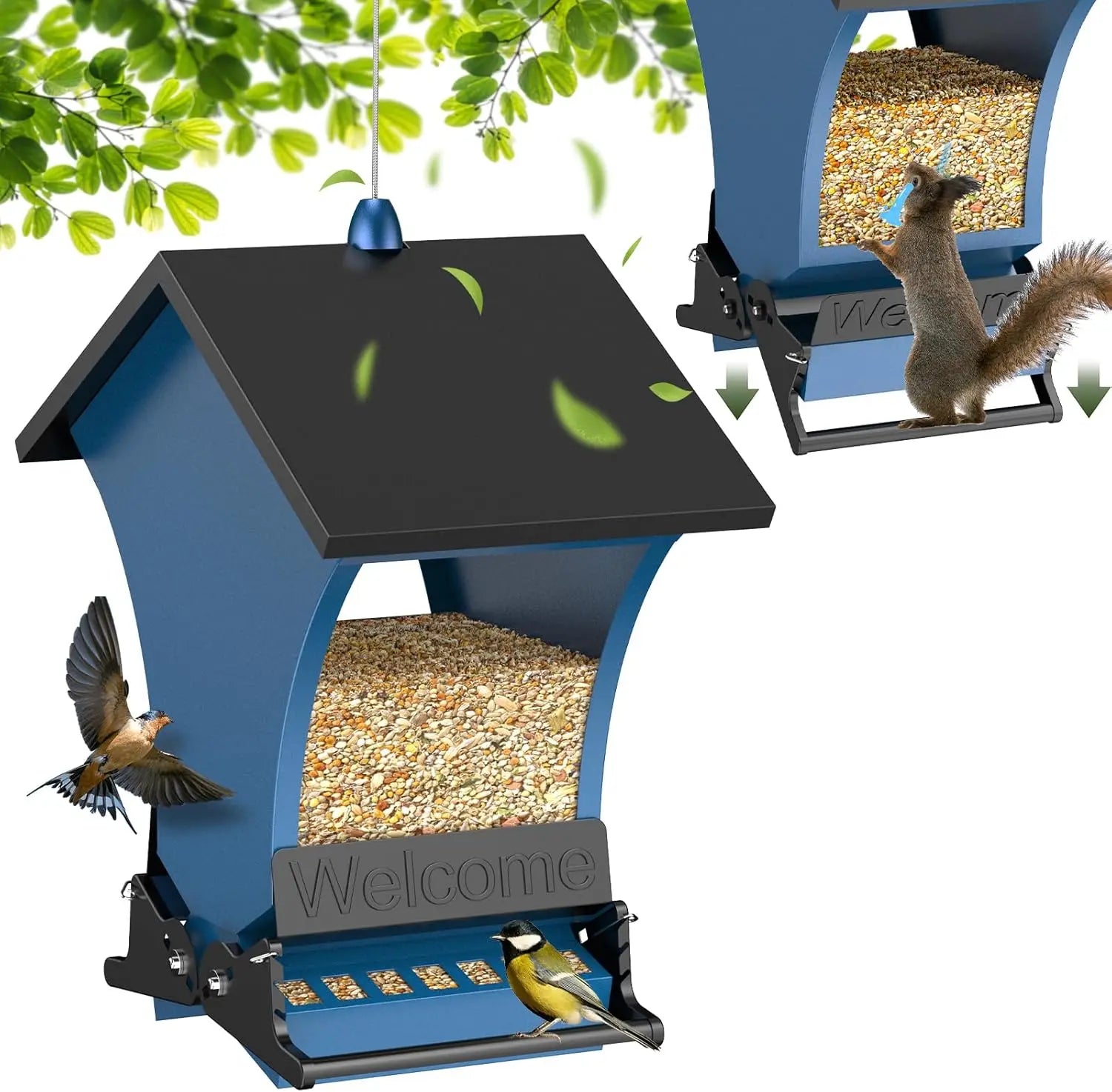 Wildpark Squirrel-Proof Bird Feeder - Durable and Vibrant Orange Design, Ideal for Attracting Cardinals and Chickadees - Perfect Gift for Bird Enthusiasts and Nature Lovers