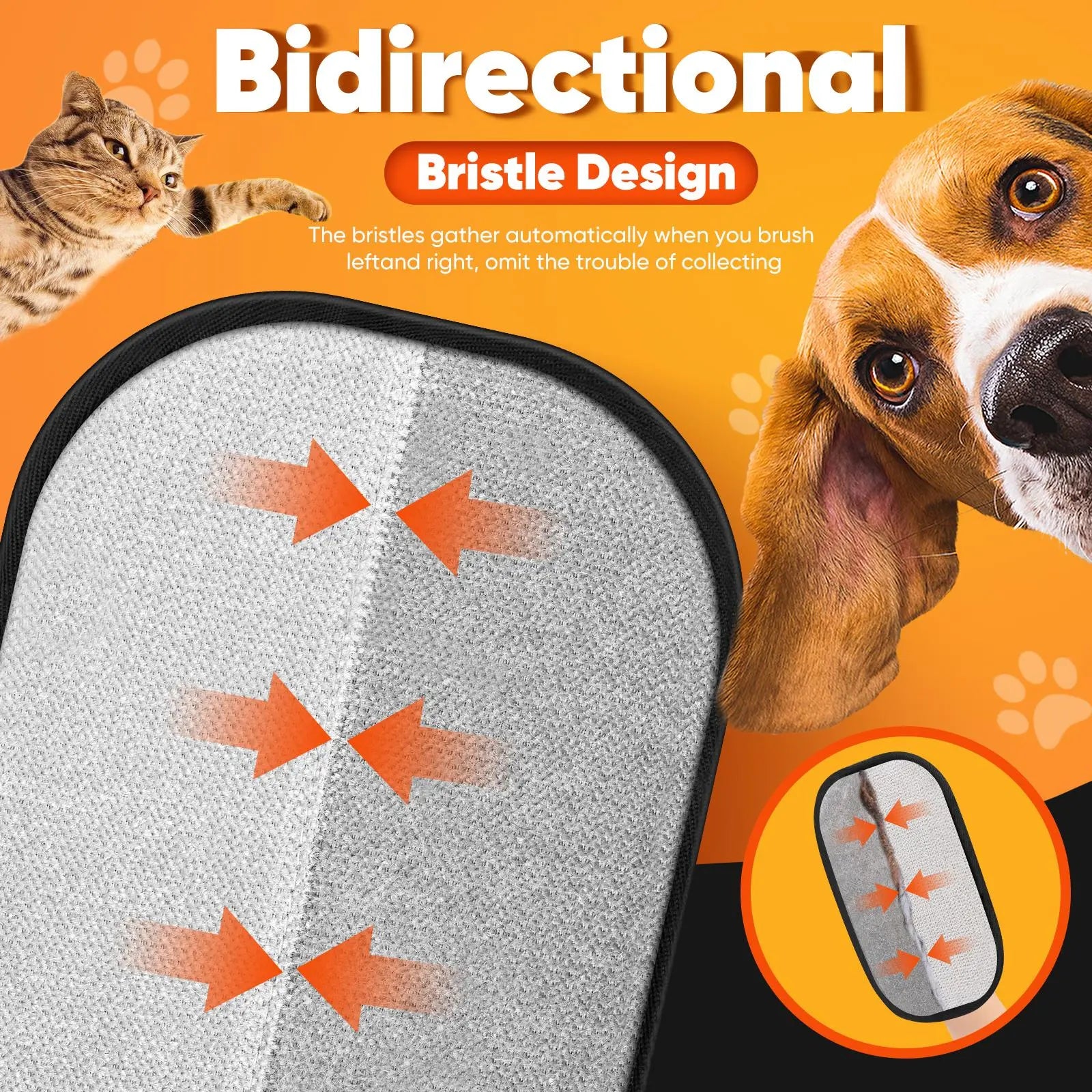 Reusable Electrostatic Pet Hair Removal Gloves for Efficient Cleaning of Furniture, Carpets, and Car Interiors