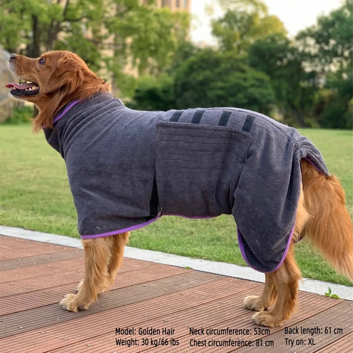 Quick-Dry Microfiber Pet Bathrobe and Towel - Ultra-Fine Fiber Grooming Accessory for Dogs and Cats in Blue