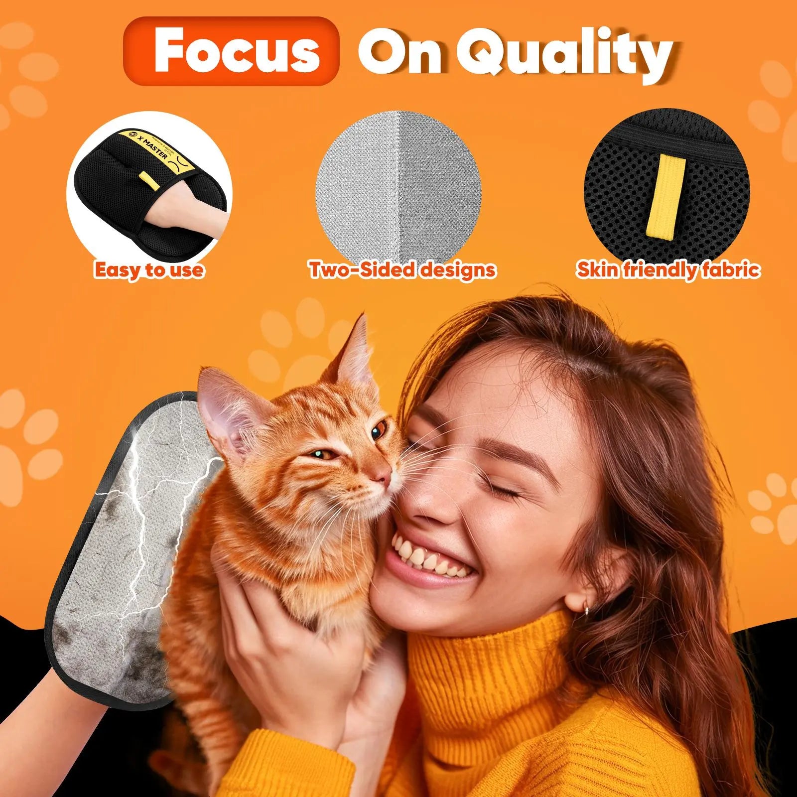 Reusable Electrostatic Pet Hair Removal Gloves for Efficient Cleaning of Furniture, Carpets, and Car Interiors