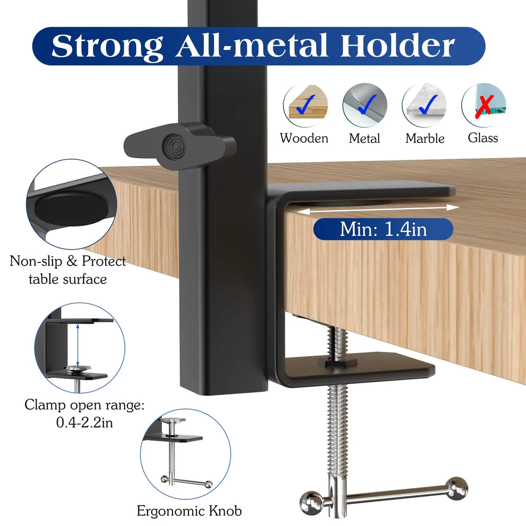 Pawaboo Dog Grooming Table Arm with Clamp, 35" Dog-Grooming-Arm Dog Grooming Stand and Free Two No Sit Haunch Holder with Grooming Loop, Foldable Dog Grooming Arm for Small Medium Pet, Groomer Partner