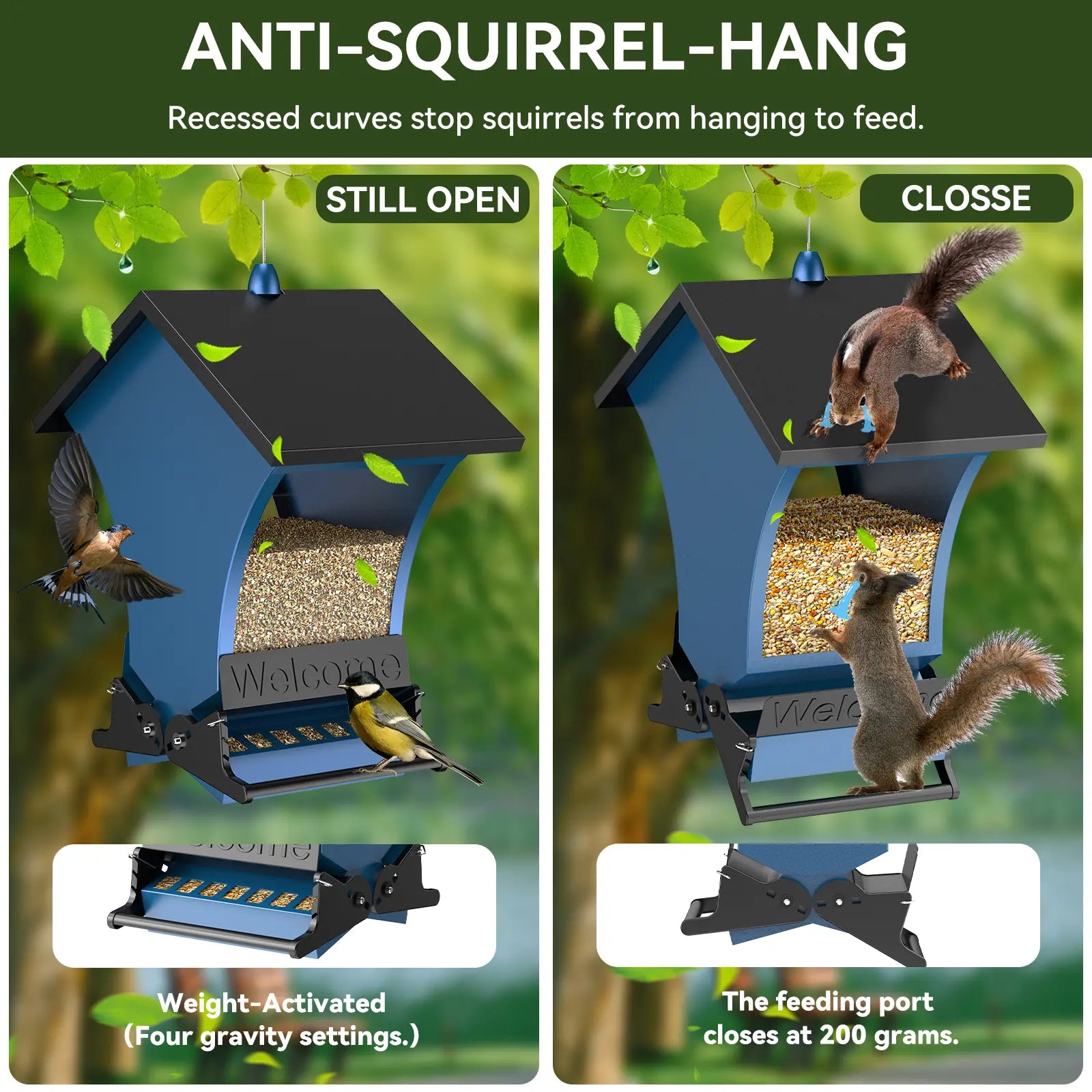 Wildpark Squirrel-Proof Bird Feeder - Durable and Vibrant Orange Design, Ideal for Attracting Cardinals and Chickadees - Perfect Gift for Bird Enthusiasts and Nature Lovers